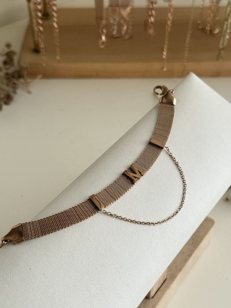 Maison Mesh Initial Bracelet