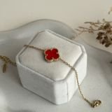 Scarlet Clover Charm Bracelet