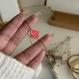 Scarlet Clover Charm Bracelet