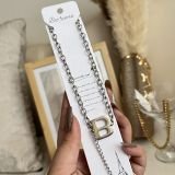 Dual Tone Initial Lock Neckchain