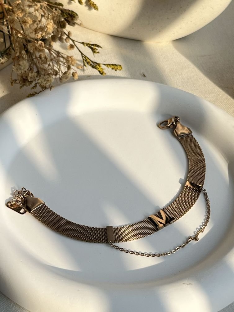 Maison Mesh Initial Bracelet