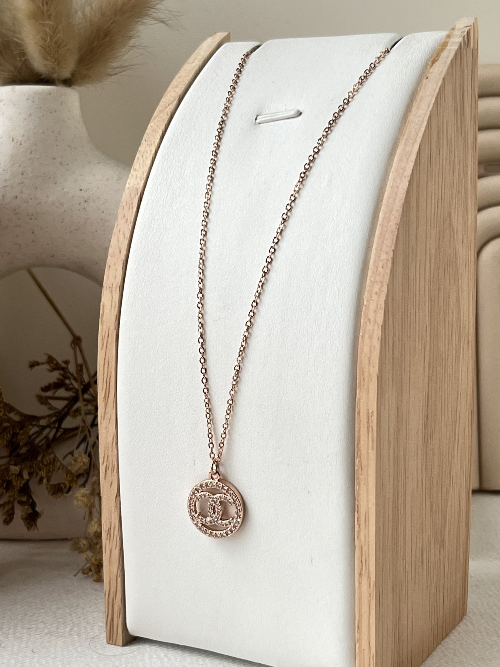 Celeste Crystal Monogram Neckchain