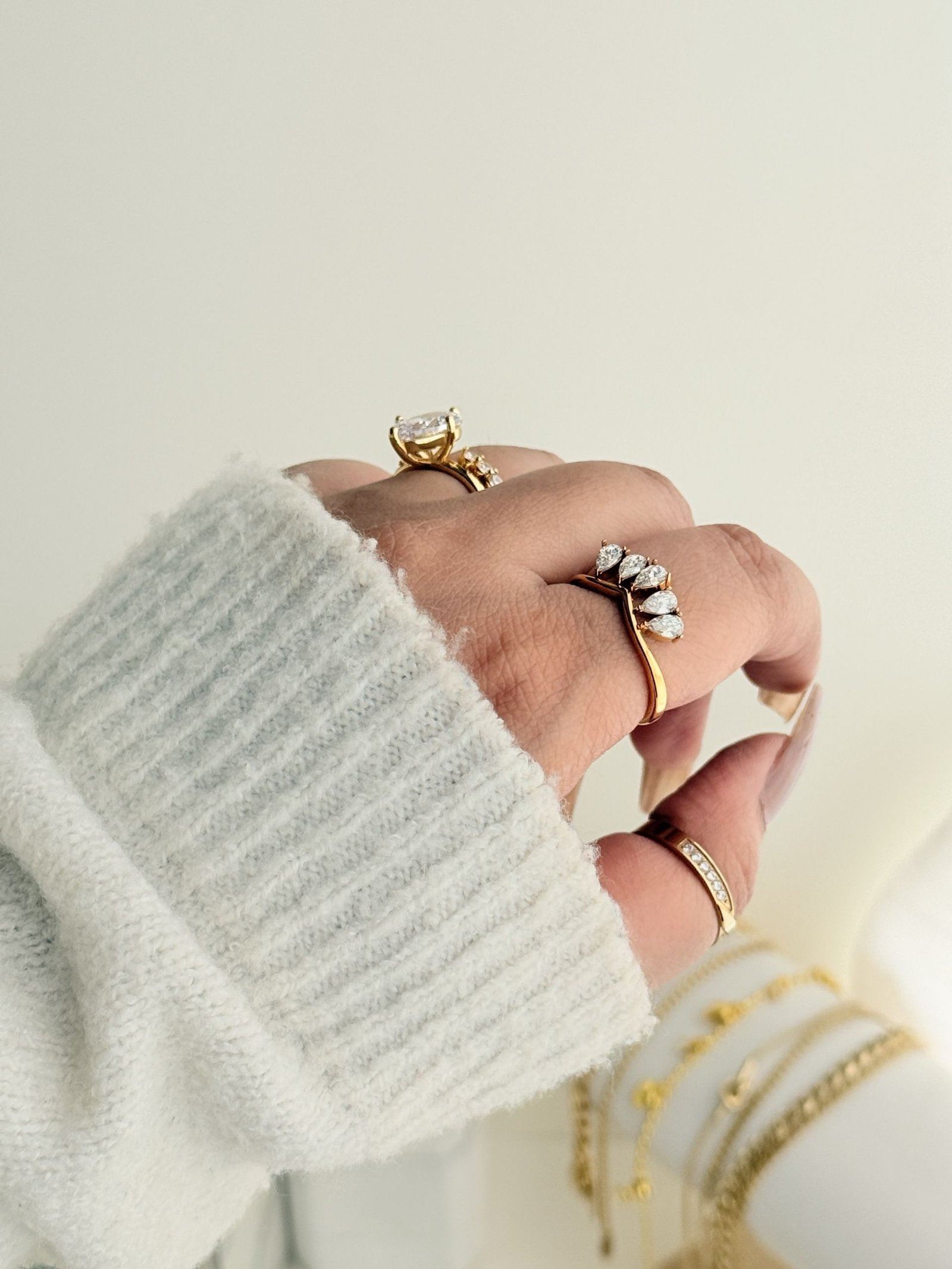 Serene Arc Crystal Ring