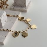 Heart Charm Link Bracelet