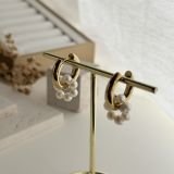 Celestine Pearl Hoop Earrings