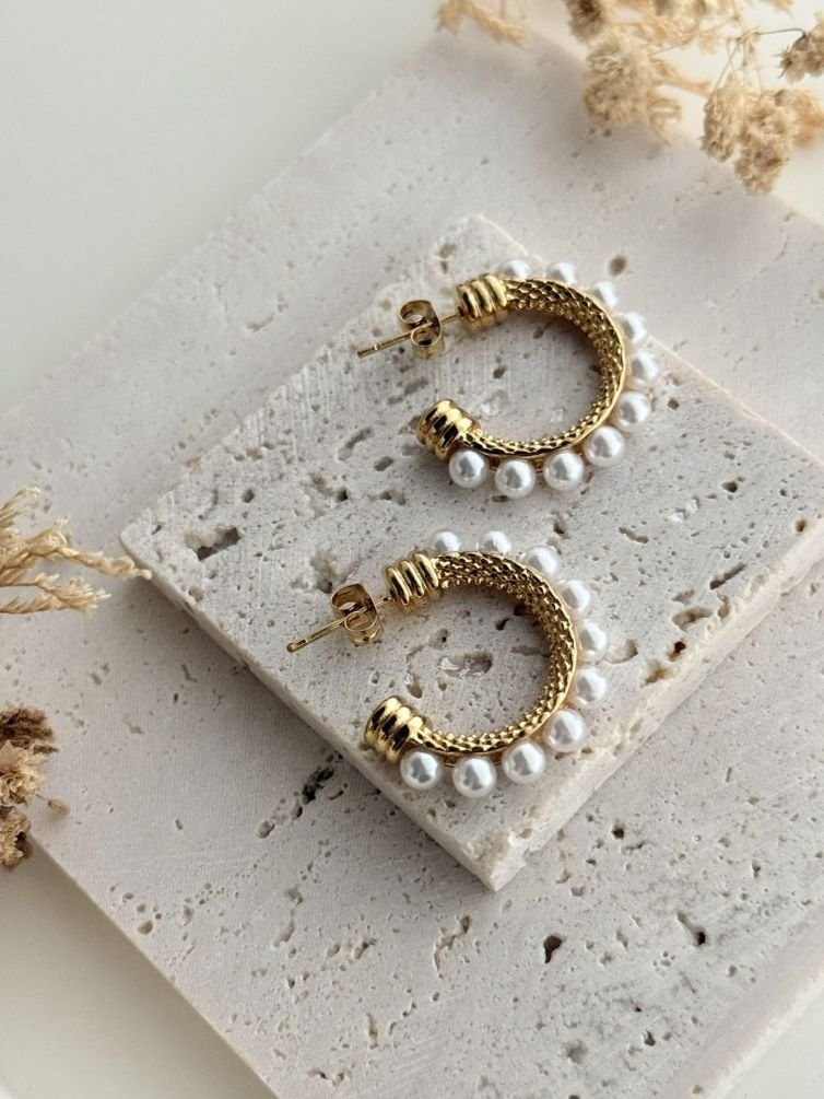 Aurelia Pearl Hoops