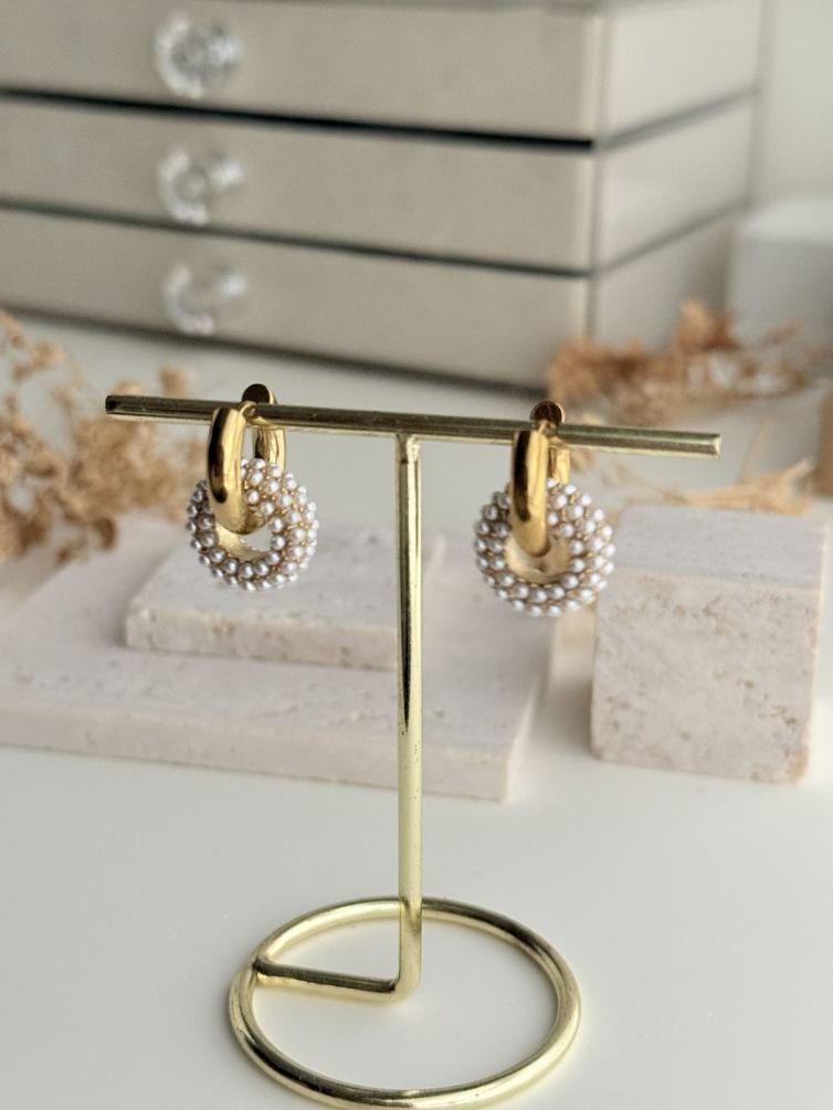 Celeste Pearl Halo Earrings