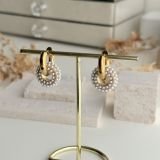 Celeste Pearl Halo Earrings