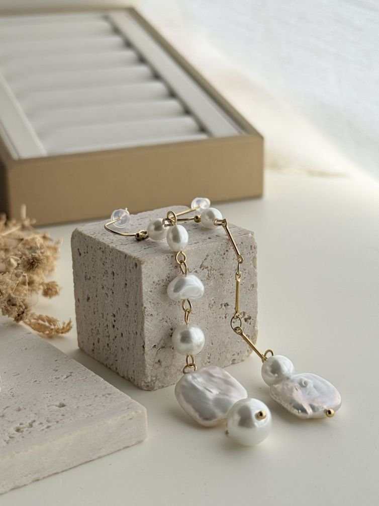 Seraphine Pearl Line Earrings
