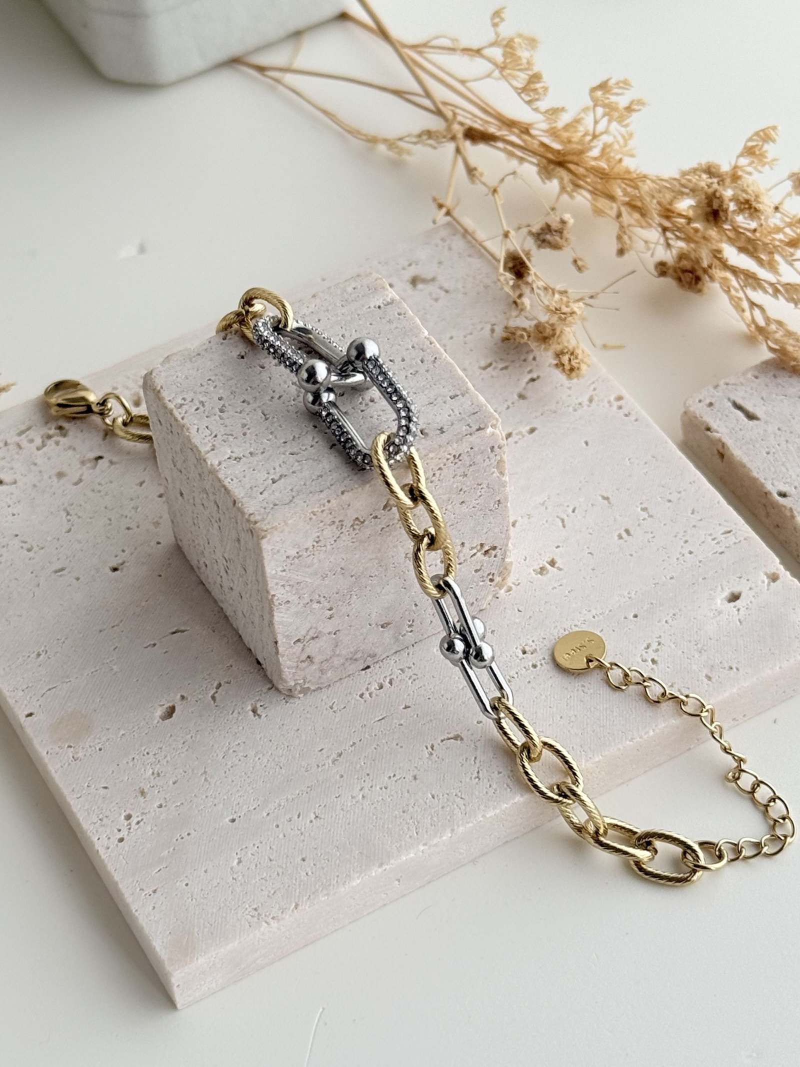 Celeste Two-Tone Link Bracelet