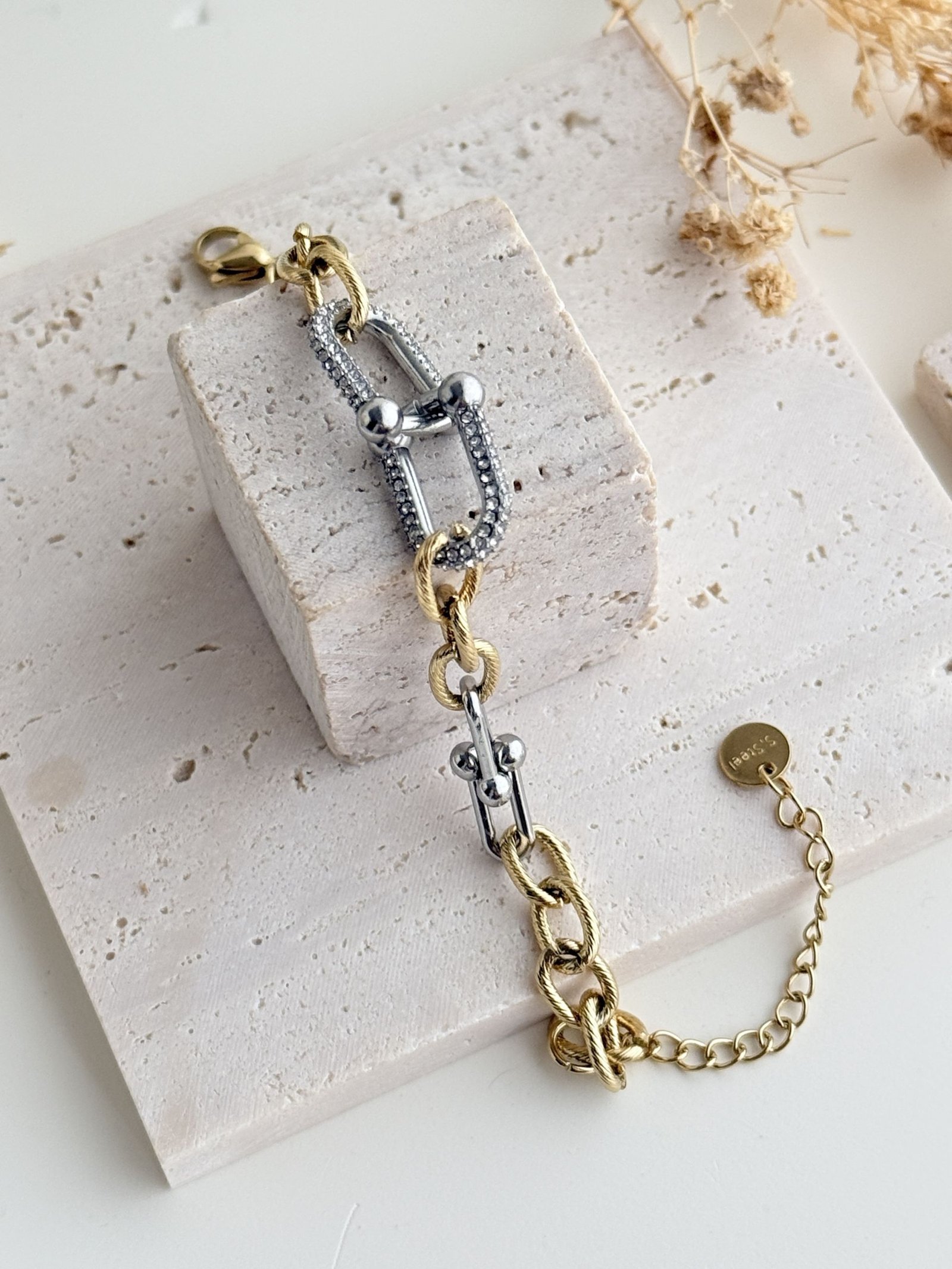Celeste Two-Tone Link Bracelet