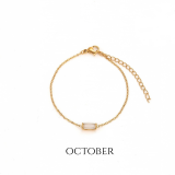 Mira Baguette Birthstone Stainless Steel Bracelet