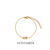 Mira Baguette Birthstone Stainless Steel Bracelet