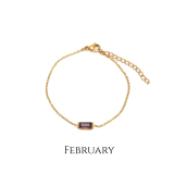Mira Baguette Birthstone Stainless Steel Bracelet