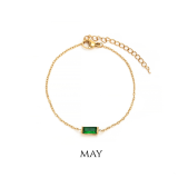 Mira Baguette Birthstone Stainless Steel Bracelet