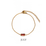 Mira Baguette Birthstone Stainless Steel Bracelet