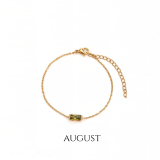 Mira Baguette Birthstone Stainless Steel Bracelet